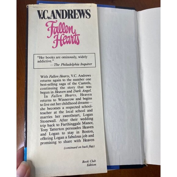 Vintage V.C. Andrews Fallen Hearts 1988 Hardcover - Picture 6 of 7